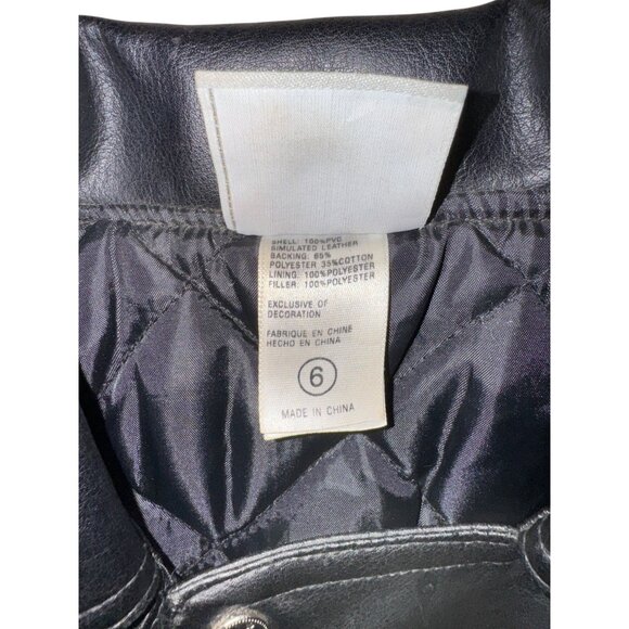 Harley-Davidson Boys Faux Leather Motorcycle Jacket Size 6 With Embroidered Logo - Picture 4 of 13